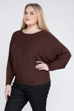 Load image into Gallery viewer, Plus Ribbed Batwing Long Sleeve Boat Neck Sweater
