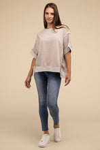 Load image into Gallery viewer, Contrast Trim Top Stitching Drop Shoulder Top
