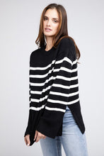Load image into Gallery viewer, Ribbed Hem Stripe Sweater
