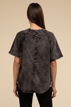 Load image into Gallery viewer, Back Patch Crinkle Washed Raglan Sleeve T-Shirt
