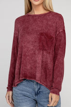 Load image into Gallery viewer, Washed Ribbed Dolman Sleeve Round Neck Top
