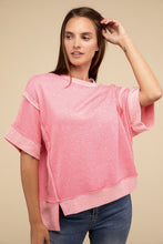 Load image into Gallery viewer, Contrast Trim Top Stitching Drop Shoulder Top
