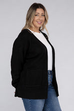 Load image into Gallery viewer, Plus Low Gauge Waffle Open Cardigan Sweater
