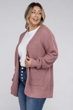 Load image into Gallery viewer, Plus Low Gauge Waffle Open Cardigan Sweater
