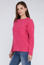 Load image into Gallery viewer, Ribbed Brushed Melange Hacci Sweater with a Pocket
