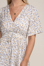 Load image into Gallery viewer, Wrap Bodice Chiffon Floral Dress
