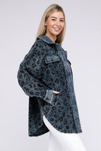 Load image into Gallery viewer, Vintage Washed Leopard Corduroy Buttoned Jacket
