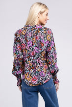 Load image into Gallery viewer, Floral Print Tie V Neck Blouse
