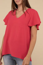 Load image into Gallery viewer, Woven Airflow Flutter Sleeve Top
