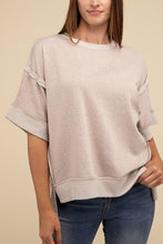 Load image into Gallery viewer, Contrast Trim Top Stitching Drop Shoulder Top
