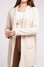Load image into Gallery viewer, Hooded Open Front Sweater Cardigan
