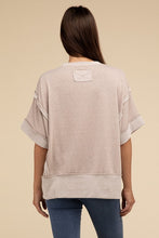 Load image into Gallery viewer, Contrast Trim Top Stitching Drop Shoulder Top
