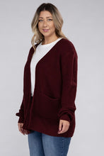 Load image into Gallery viewer, Plus Low Gauge Waffle Open Cardigan Sweater
