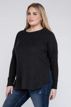 Load image into Gallery viewer, Plus Melange Baby Waffle Long Sleeve Top
