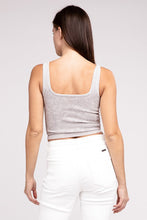 Load image into Gallery viewer, 2 Way Neckline Washed Ribbed Cropped Tank Top
