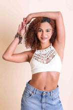 Load image into Gallery viewer, Crochet Lace High Neck Bralette
