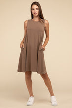 Load image into Gallery viewer, Sleeveless Flared Dress with Side Pockets
