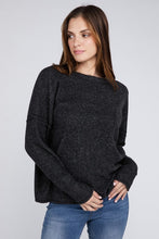 Load image into Gallery viewer, Ribbed Brushed Melange Hacci Sweater with a Pocket

