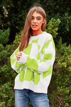 Load image into Gallery viewer, Multi Geo Checker Pullover Knit Sweater Top
