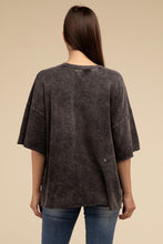 Load image into Gallery viewer, French Terry Washed Drop Shoulder Short Sleeve Top
