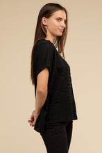 Load image into Gallery viewer, Dolman Short Sleeve Jacquard Sweater
