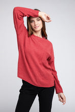 Load image into Gallery viewer, Ribbed Brushed Melange Hacci Sweater with a Pocket
