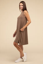 Load image into Gallery viewer, Sleeveless Flared Dress with Side Pockets
