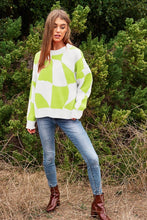 Load image into Gallery viewer, Multi Geo Checker Pullover Knit Sweater Top
