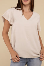 Load image into Gallery viewer, Woven Airflow Flutter Sleeve Top
