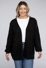 Load image into Gallery viewer, Plus Low Gauge Waffle Open Cardigan Sweater
