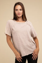 Load image into Gallery viewer, Back Patch Crinkle Washed Raglan Sleeve T-Shirt
