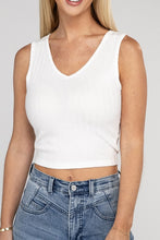 Load image into Gallery viewer, Ribbed Scoop Neck Cropped Sleeveless Top
