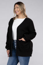 Load image into Gallery viewer, Plus Low Gauge Waffle Open Cardigan Sweater
