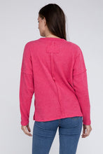 Load image into Gallery viewer, Ribbed Brushed Melange Hacci Sweater with a Pocket
