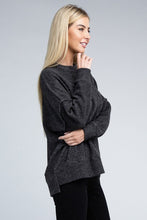 Load image into Gallery viewer, Brushed Melange Drop Shoulder Oversized Sweater
