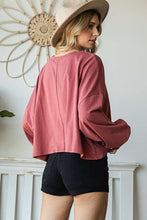 Load image into Gallery viewer, SMILEY FACE LONG SLEEVE CROP TOP
