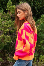 Load image into Gallery viewer, Multi Geo Checker Pullover Knit Sweater Top
