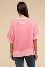 Load image into Gallery viewer, Contrast Trim Top Stitching Drop Shoulder Top
