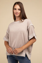 Load image into Gallery viewer, Contrast Trim Top Stitching Drop Shoulder Top
