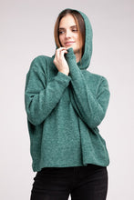 Load image into Gallery viewer, Hooded Brushed Melange Hacci Sweater
