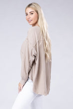 Load image into Gallery viewer, Double Gauze Oversized 3/4 Button Henley Neck Top
