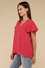 Load image into Gallery viewer, Woven Airflow Flutter Sleeve Top
