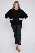 Load image into Gallery viewer, Plus Ribbed Batwing Long Sleeve Boat Neck Sweater
