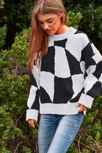 Load image into Gallery viewer, Multi Geo Checker Pullover Knit Sweater Top
