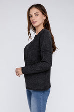 Load image into Gallery viewer, Ribbed Brushed Melange Hacci Sweater with a Pocket
