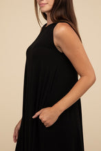 Load image into Gallery viewer, Sleeveless Flared Dress with Side Pockets
