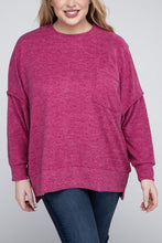 Load image into Gallery viewer, Plus Brushed Melange Drop Shoulder Sweater

