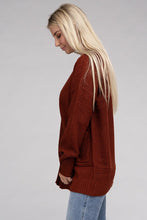 Load image into Gallery viewer, Low Gauge Waffle Open Cardigan Sweater
