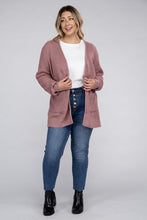 Load image into Gallery viewer, Plus Low Gauge Waffle Open Cardigan Sweater
