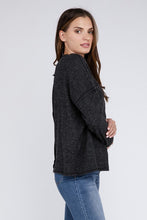 Load image into Gallery viewer, Ribbed Brushed Melange Hacci Sweater with a Pocket
